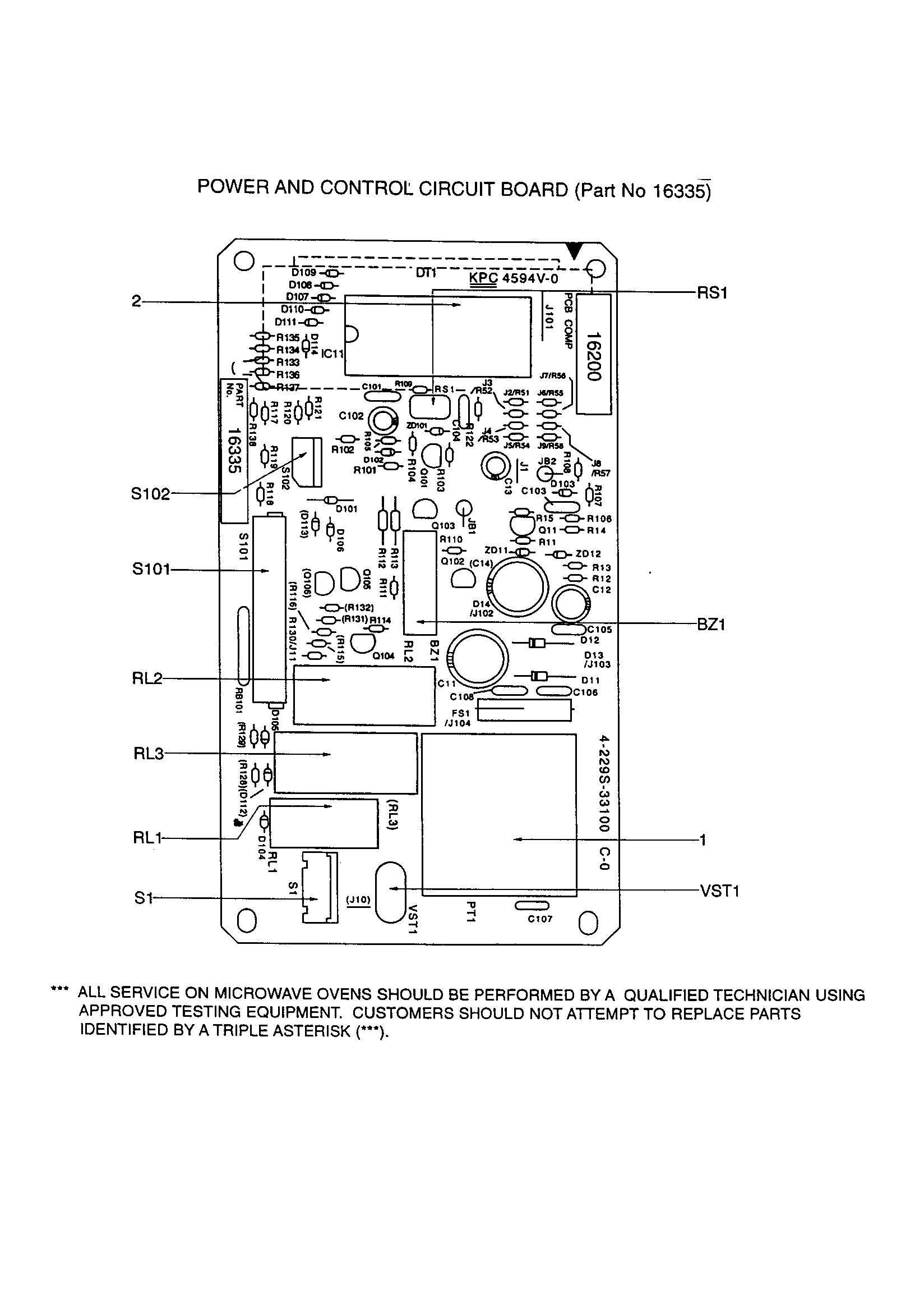 POWER AND CONTROL CIRCUIT BOARD