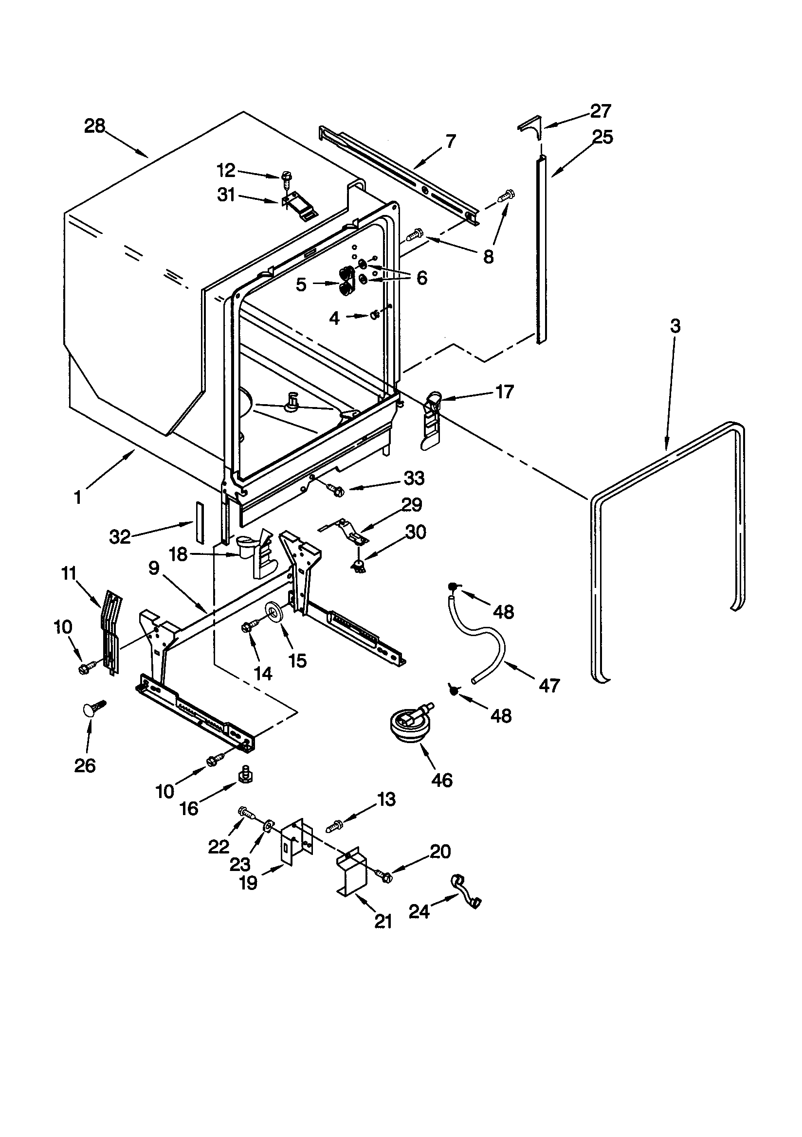 Tub and frame