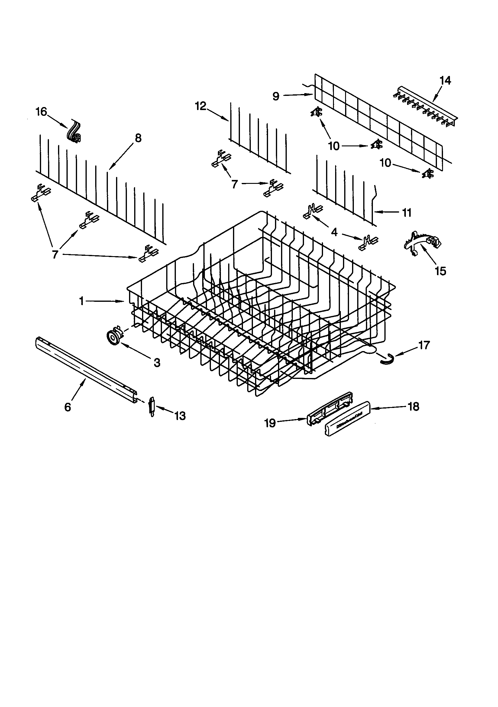 Upper rack and track