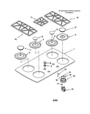Cooktop, burner and grate