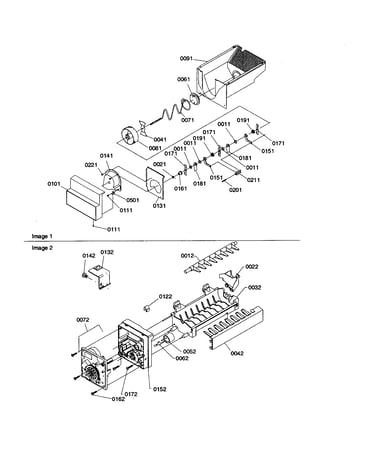 Ice bucket auger/ice maker