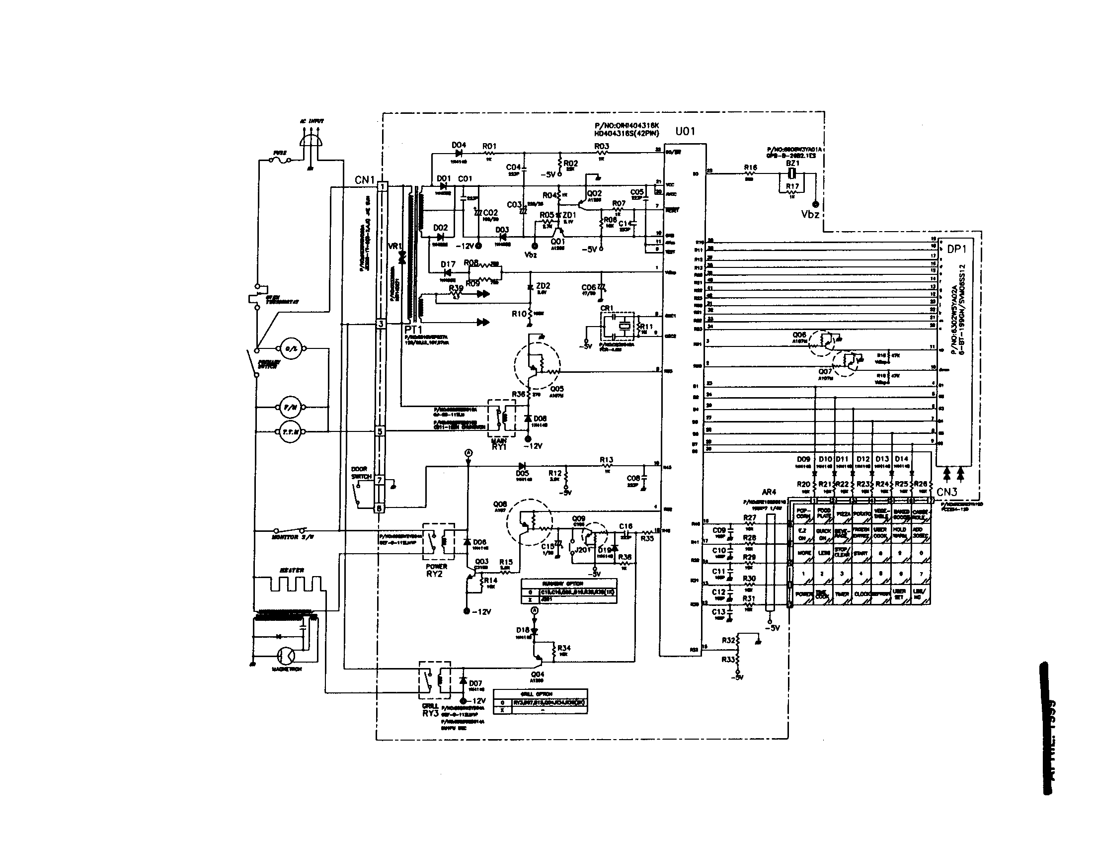 Schematic diagram of p.c.b.