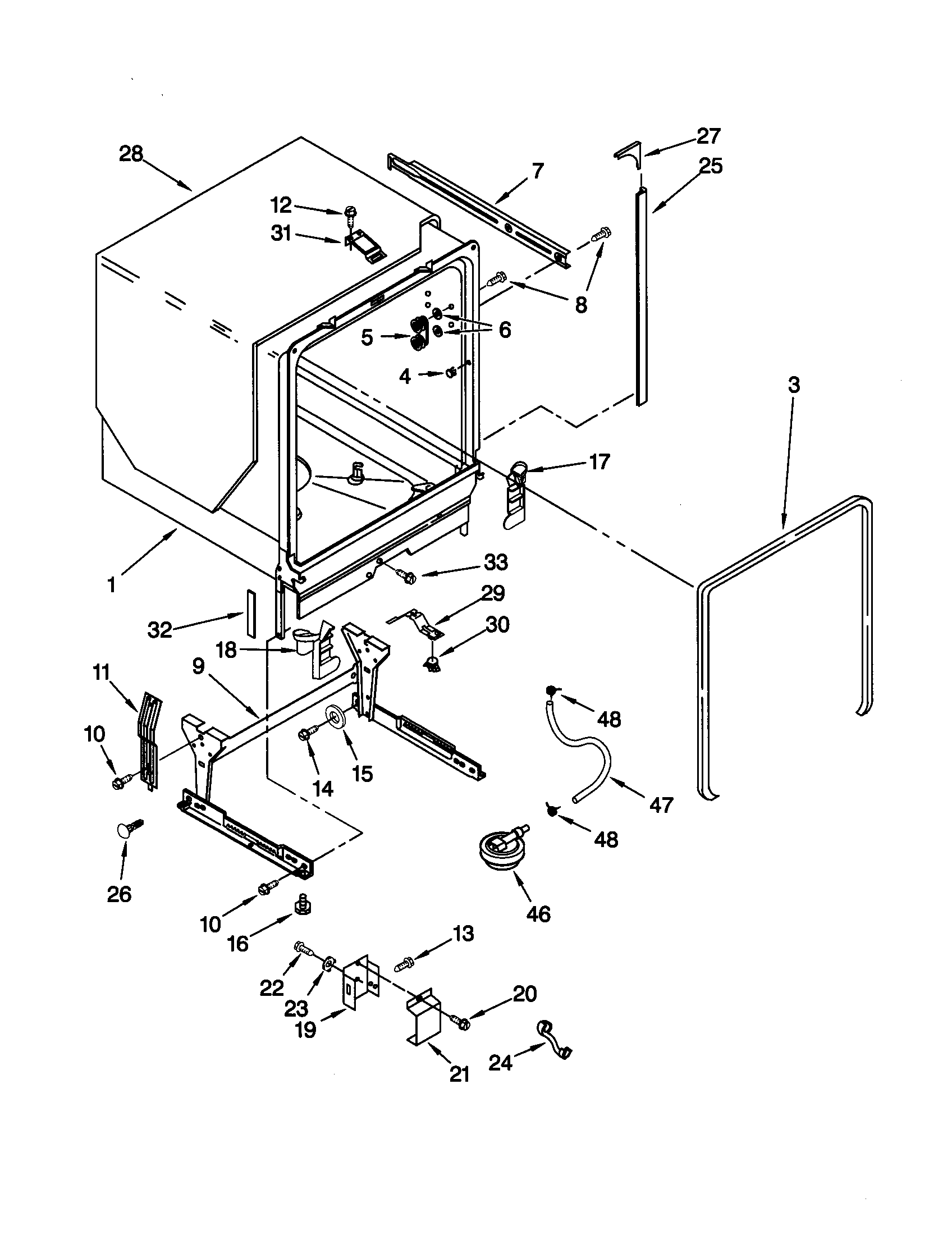 Tub and frame