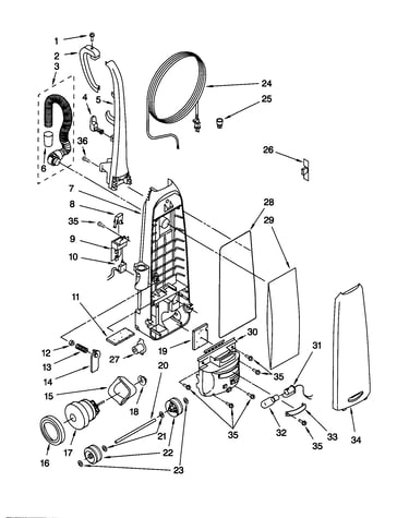 Dust compartment and motor