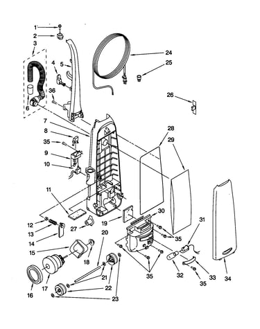 Dust compartment and motor