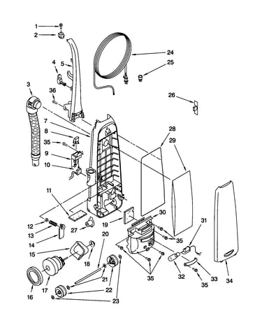 Dust compartment and motor