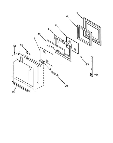 Upper oven door