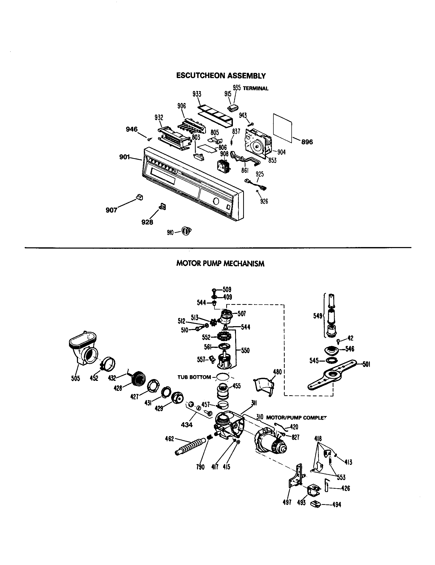 Control panel and motor pump