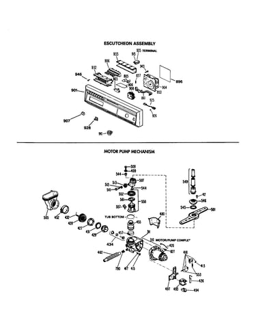 Control panel and motor pump