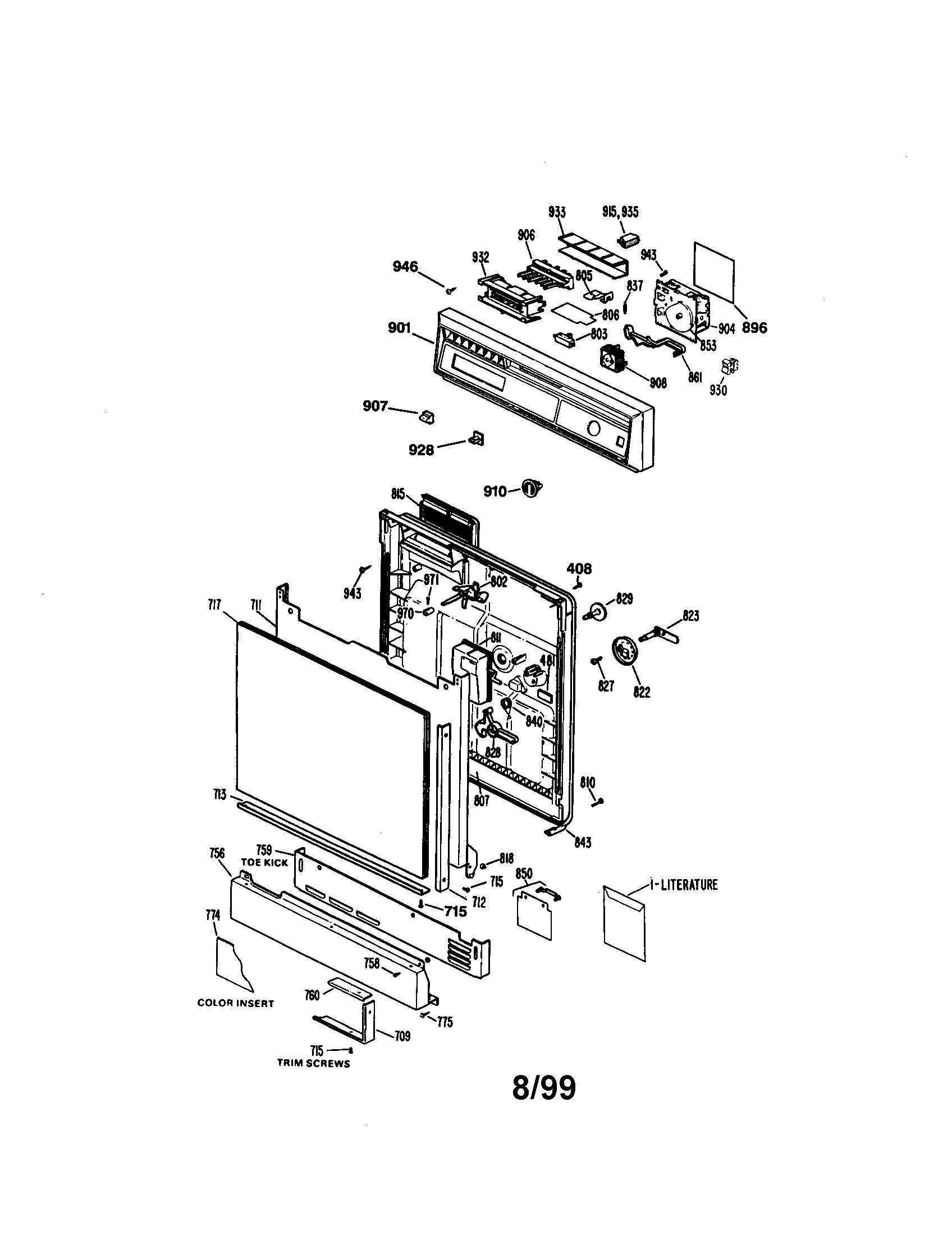 Dishwasher door (363.1434595)