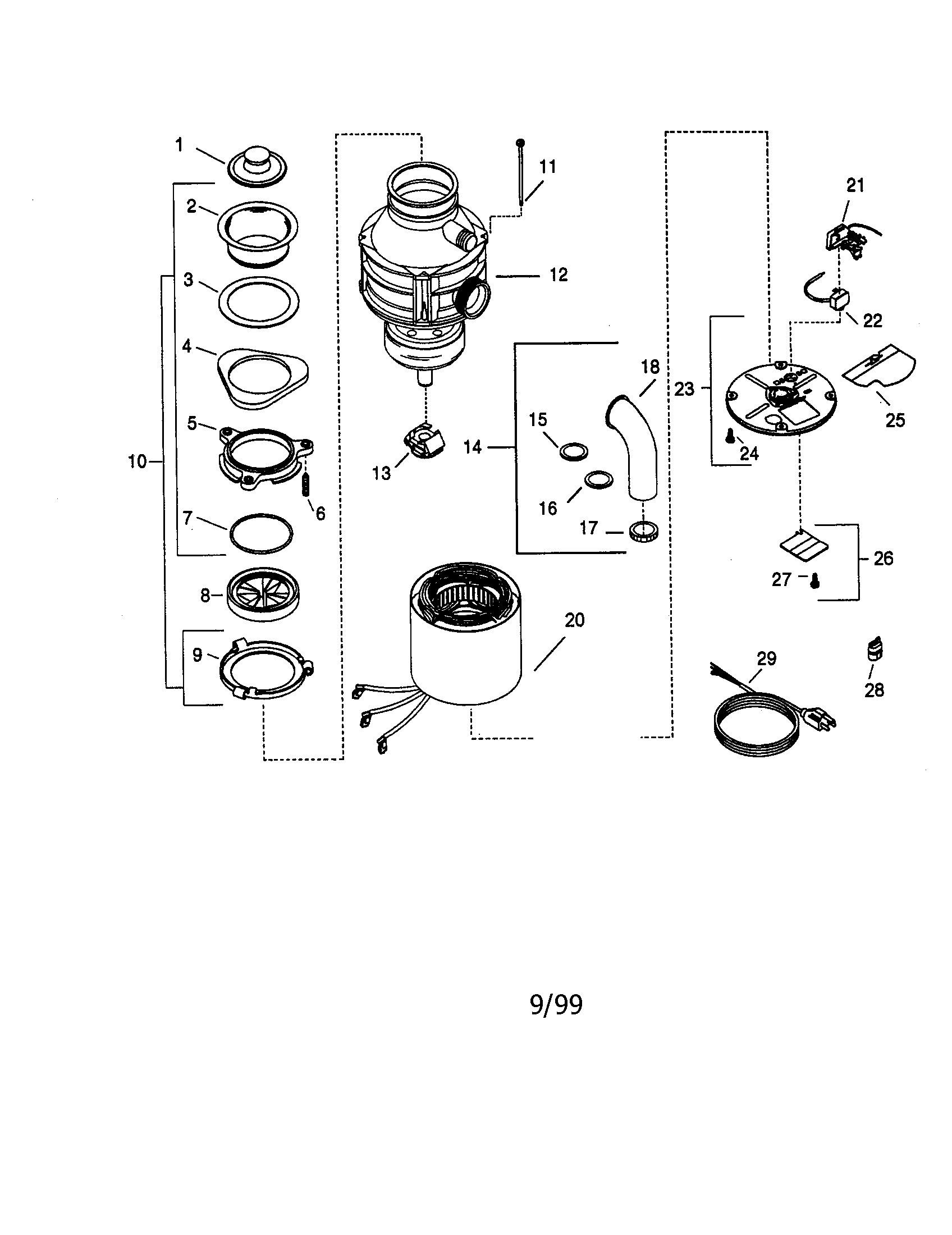 Kenmore disposer (ul w/cord)