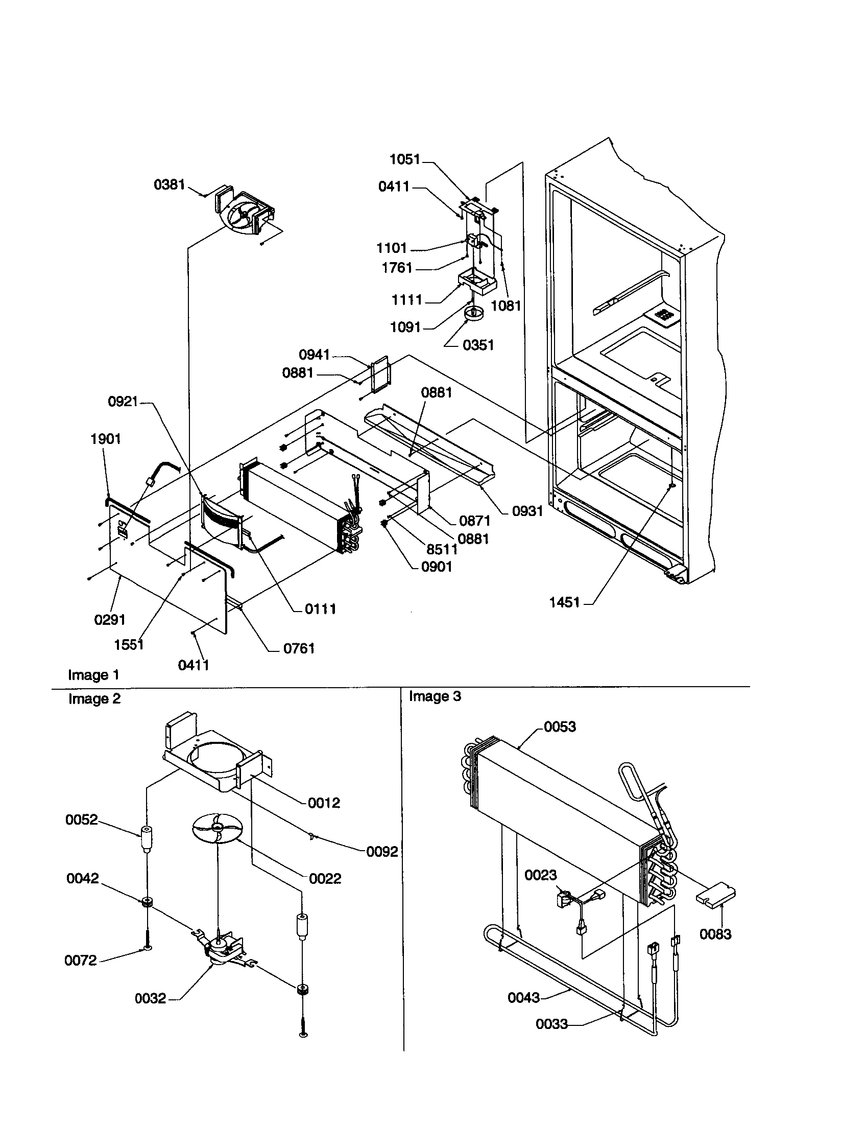 Evaporator and freezer control assembly