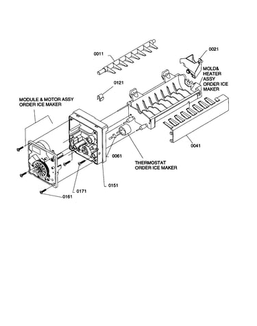 Ice maker assembly and parts