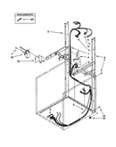Dryer support and washer harness