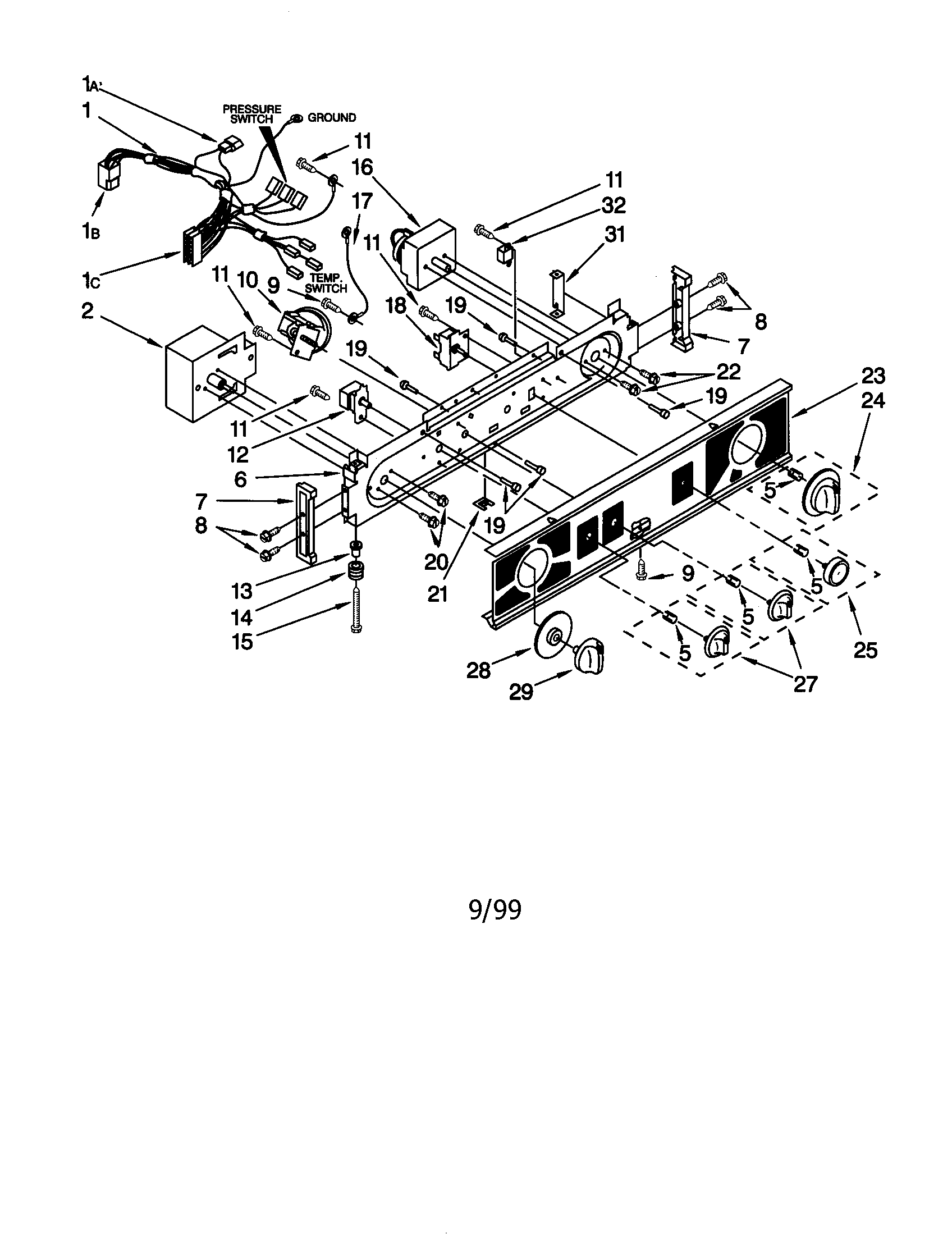 WASHER/DRYER CONTROL PANEL