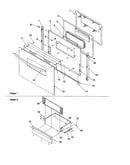 Oven door and storage