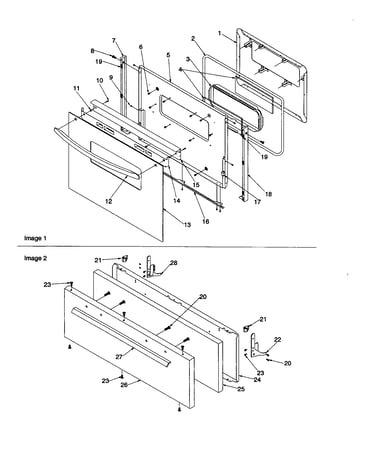 Oven door and broiler door