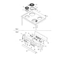 Amana ARR6102W-P1143651NW main top and backguard assembly diagram
