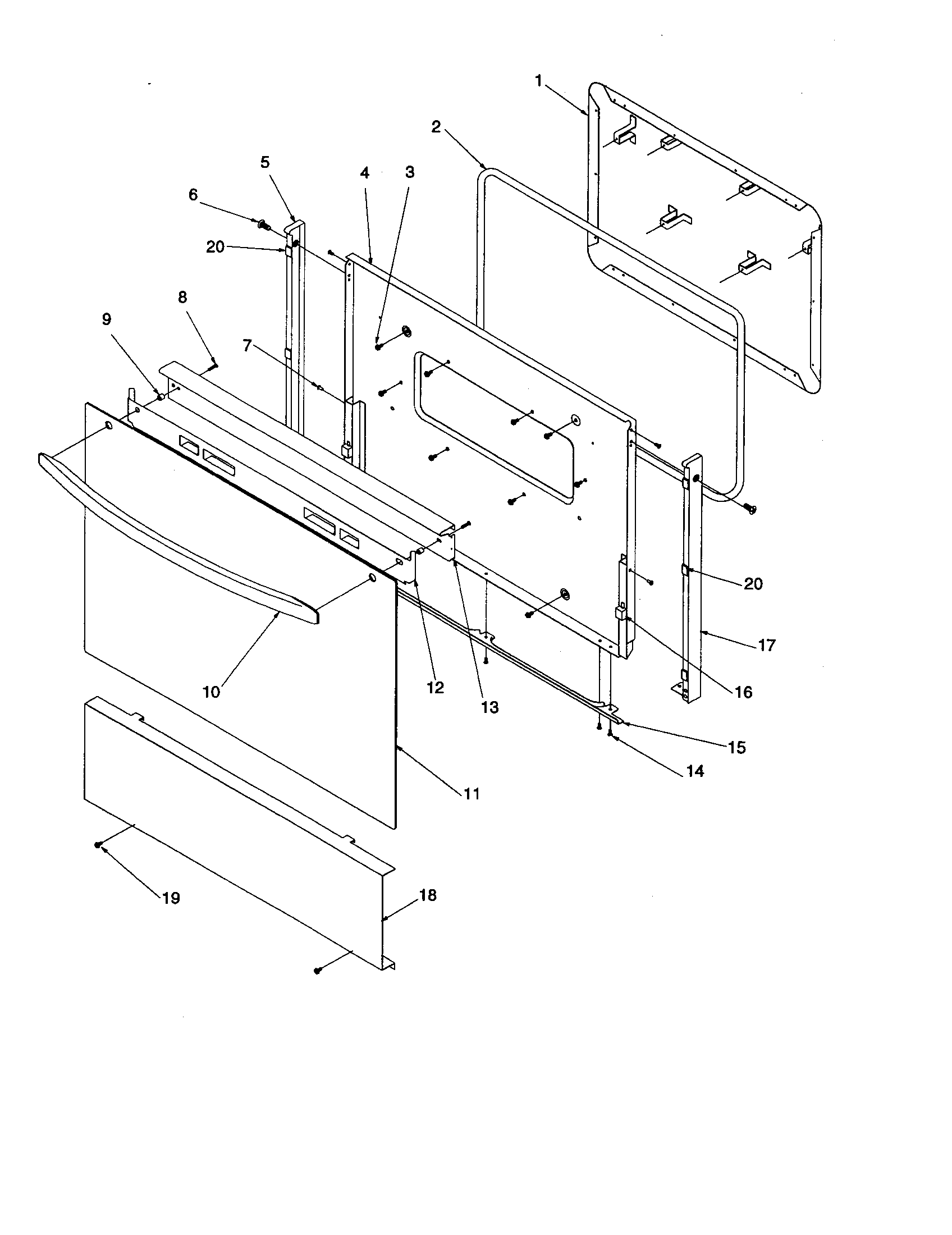 Oven door/decorative panel