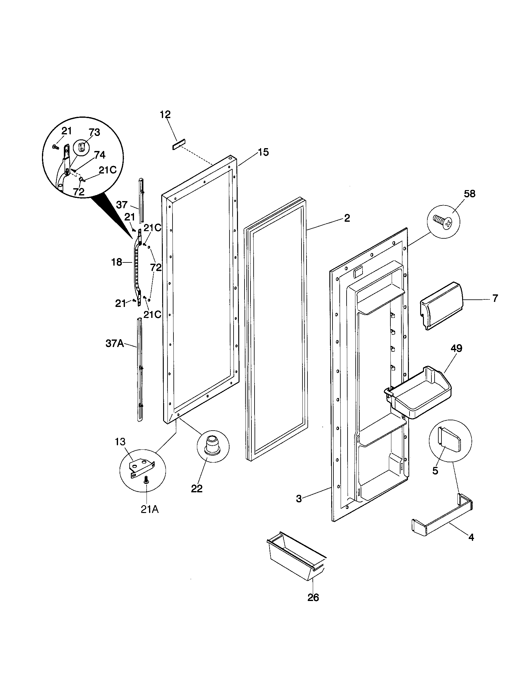 Refrigerator door