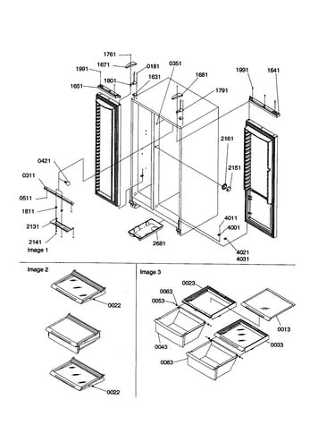 Lights/hinges/shelving assembly
