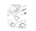 Amana SB21VW-P1315602WW dell/shelves/crisper assembly diagram