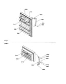 Door handles and shelves