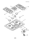 Cooktop, burner and grate