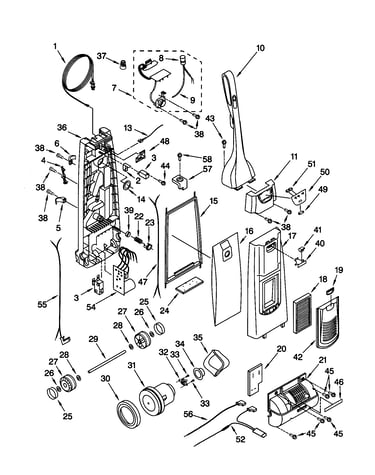 Dust compartment and motor