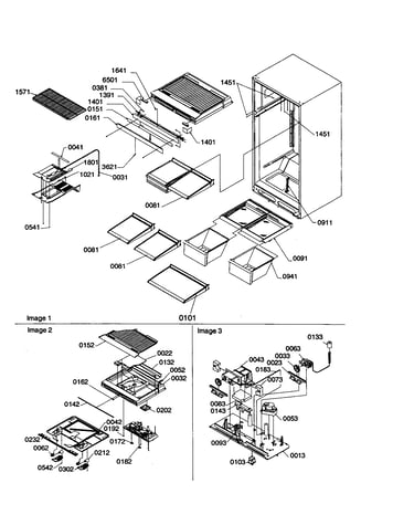 Interior cabinet/drain block assy.