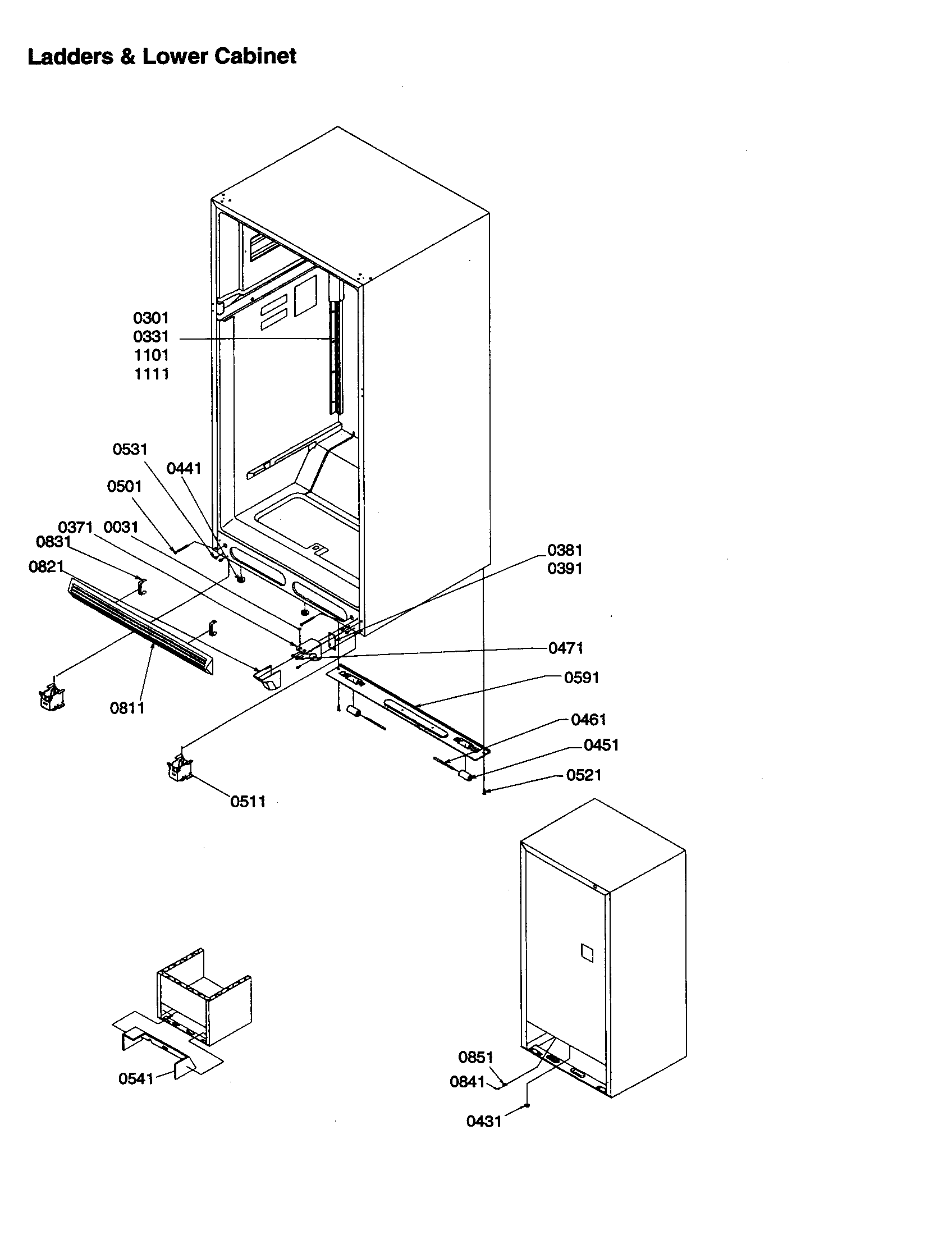 LADDERS AND LOWER CABINET