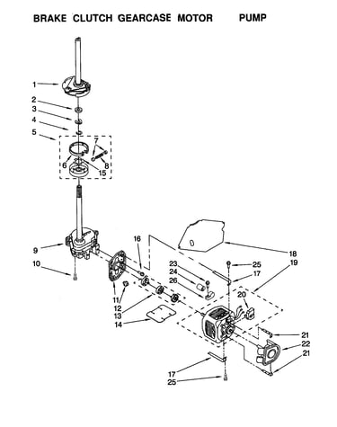 Brake/clutch/gearcase/motor/pump