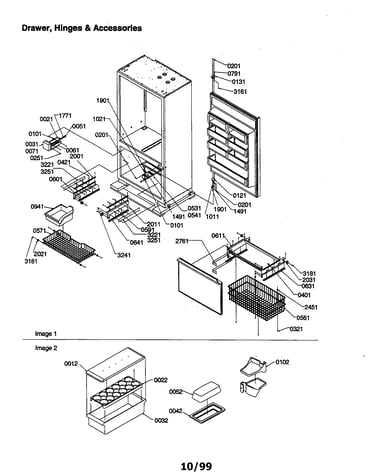 Drawer, hinges and accessories