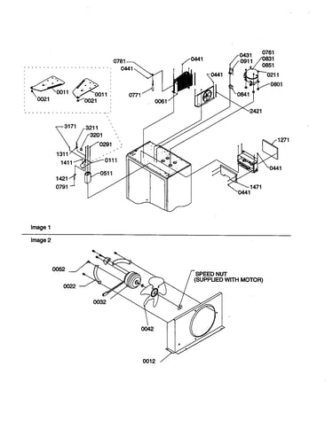 Top hinge/condenser/compressor area
