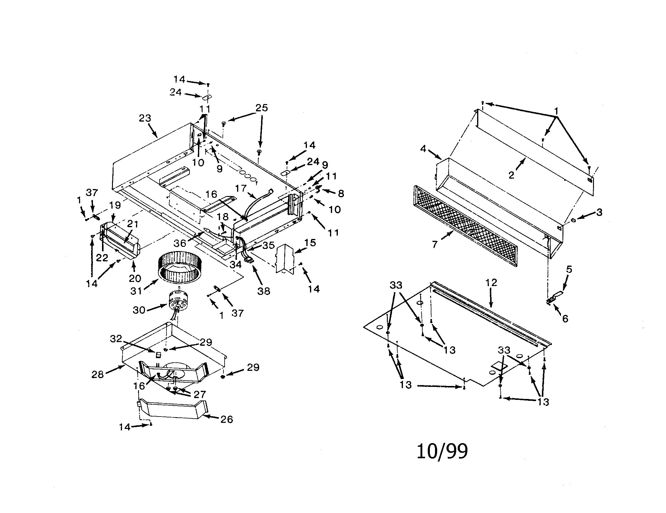 Ducted eye-level oven hood
