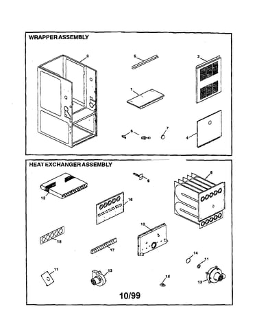 Wrapper/heat exchanger assemblies