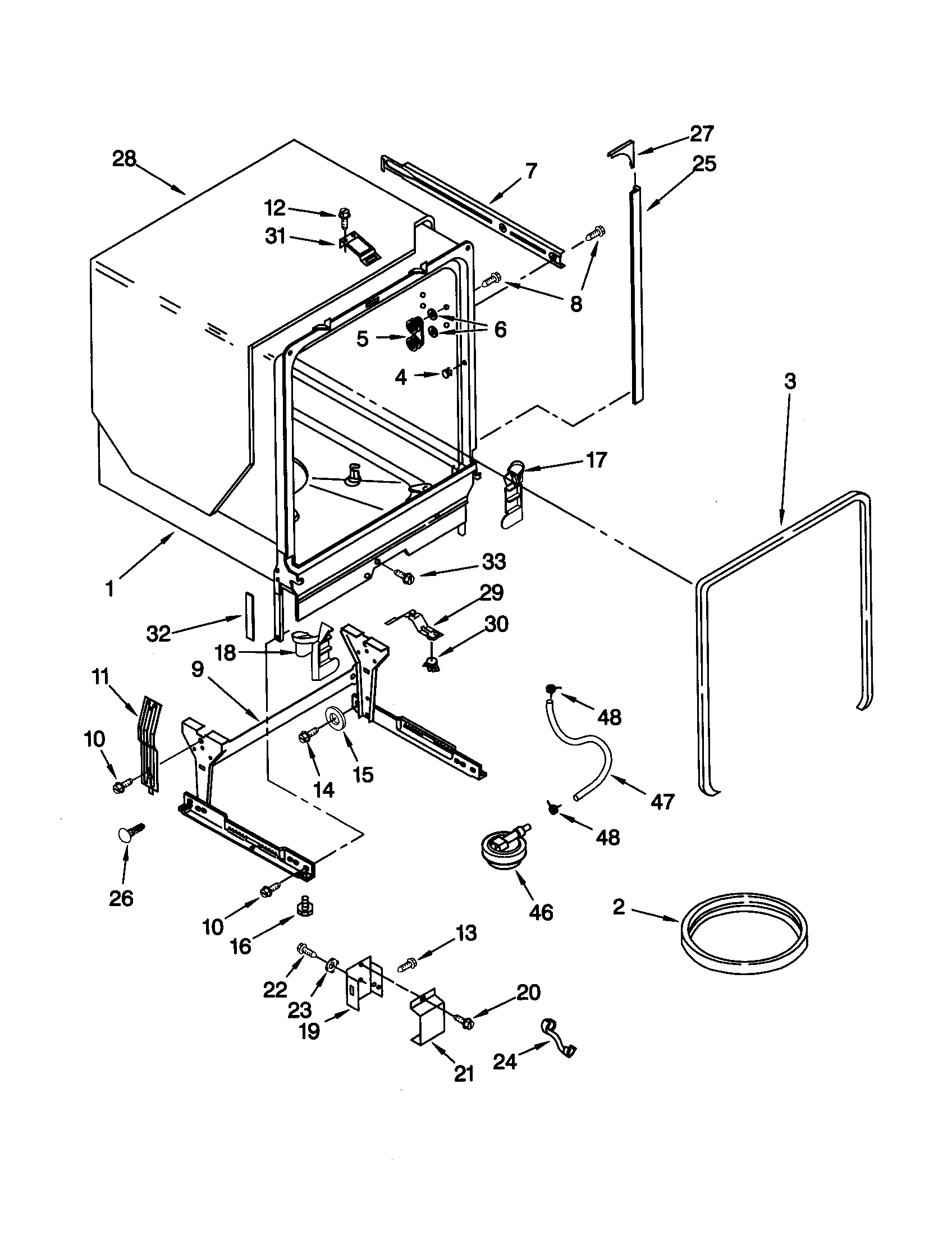 Tub and frame