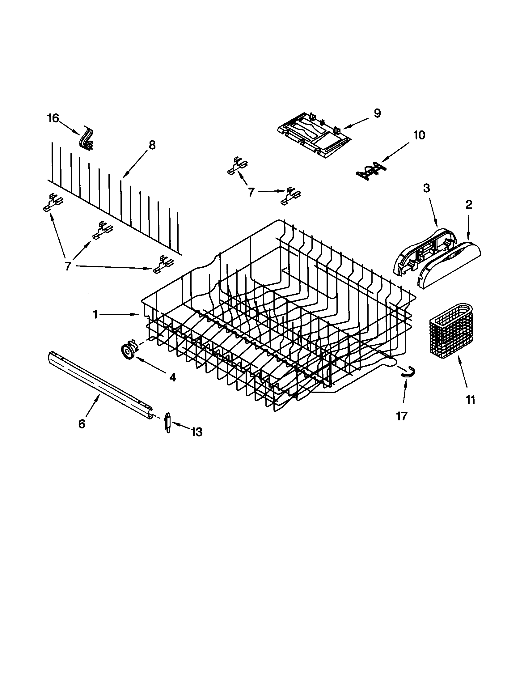 Upper rack and track