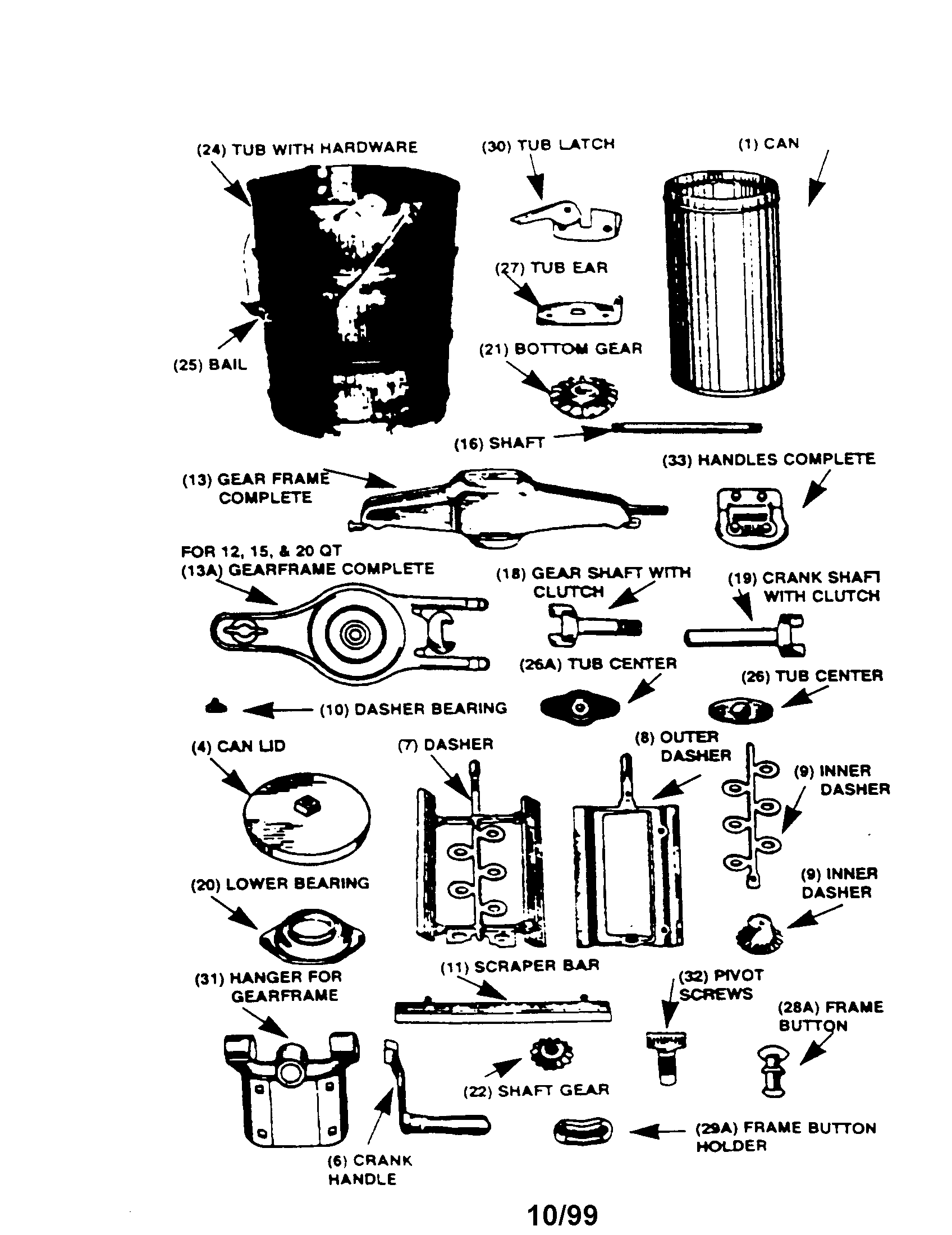 ICE CREAM FREEZER, 2 QT.