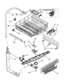Upper dishrack and water feed