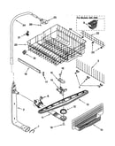 Upper dishrack and water feed