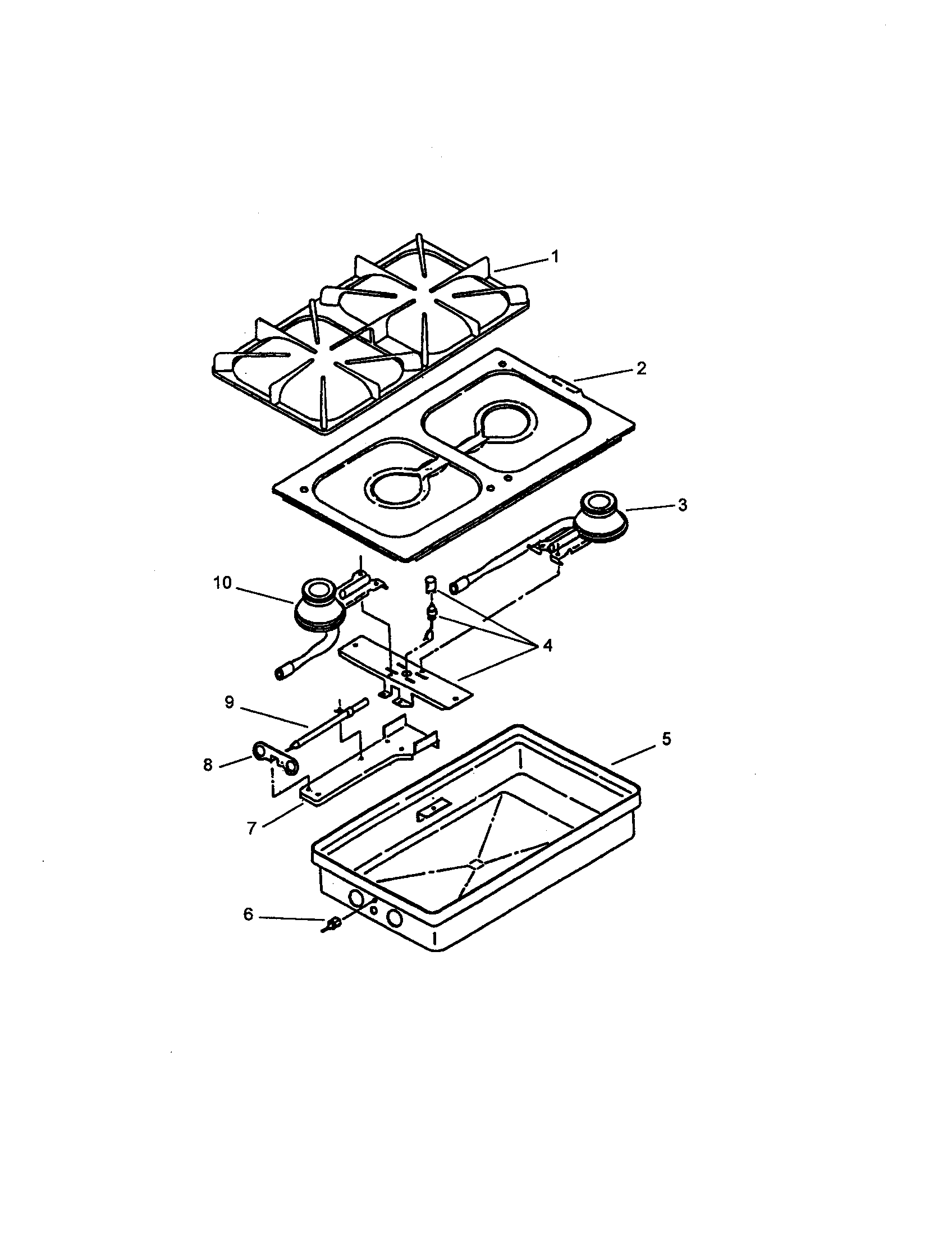 TOP BURNER ASSEMBLY--CC25/CC27