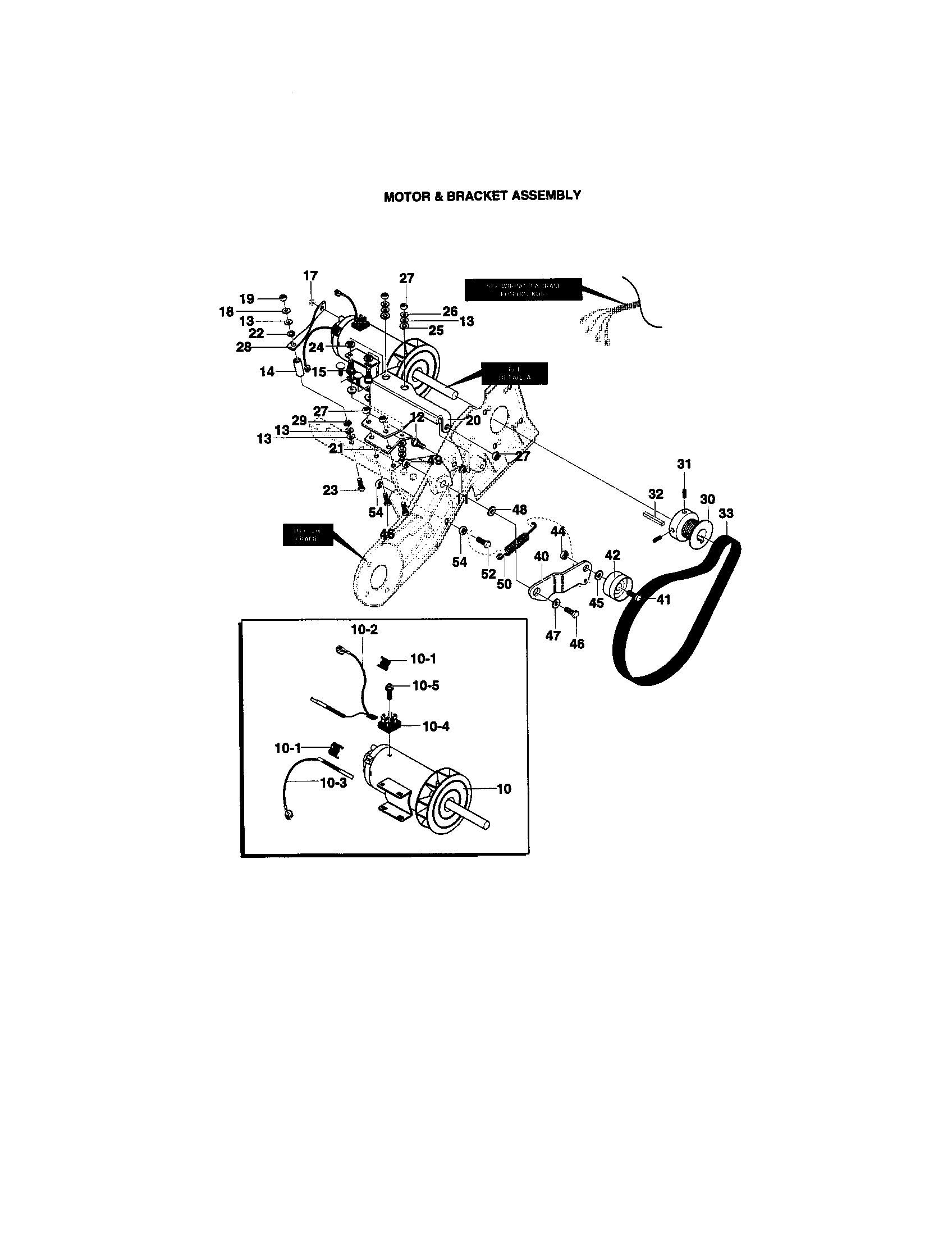 Motor and bracket assembly