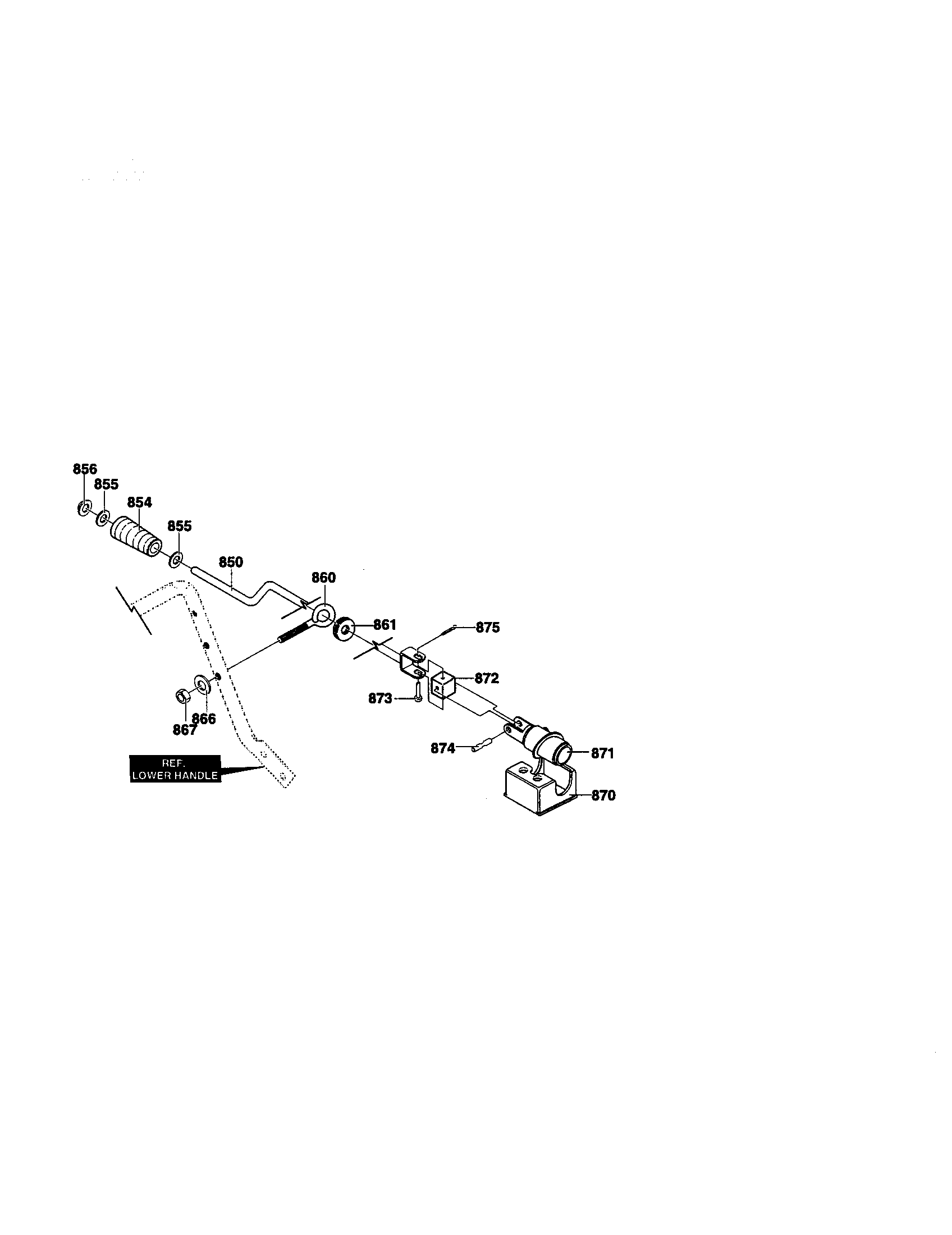 Chute control rod assembly
