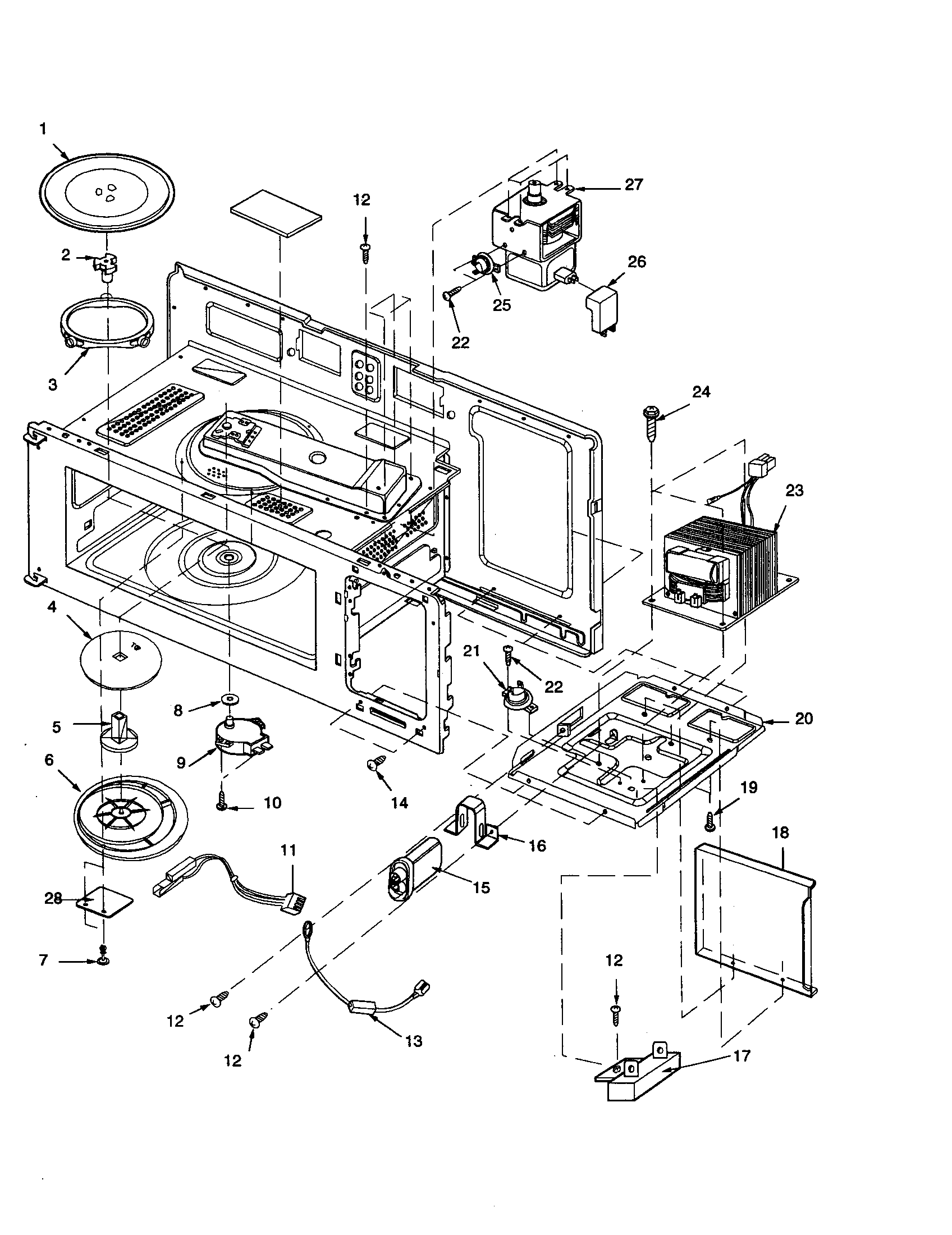Magnetron/transmisson/turntable
