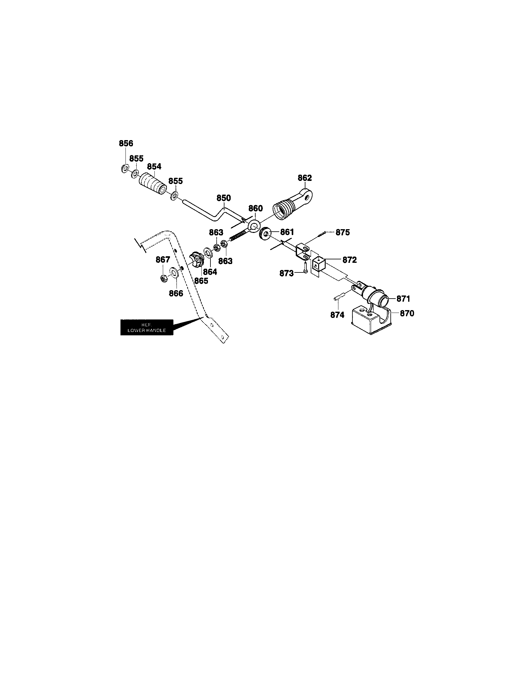 Chute control rod assembly