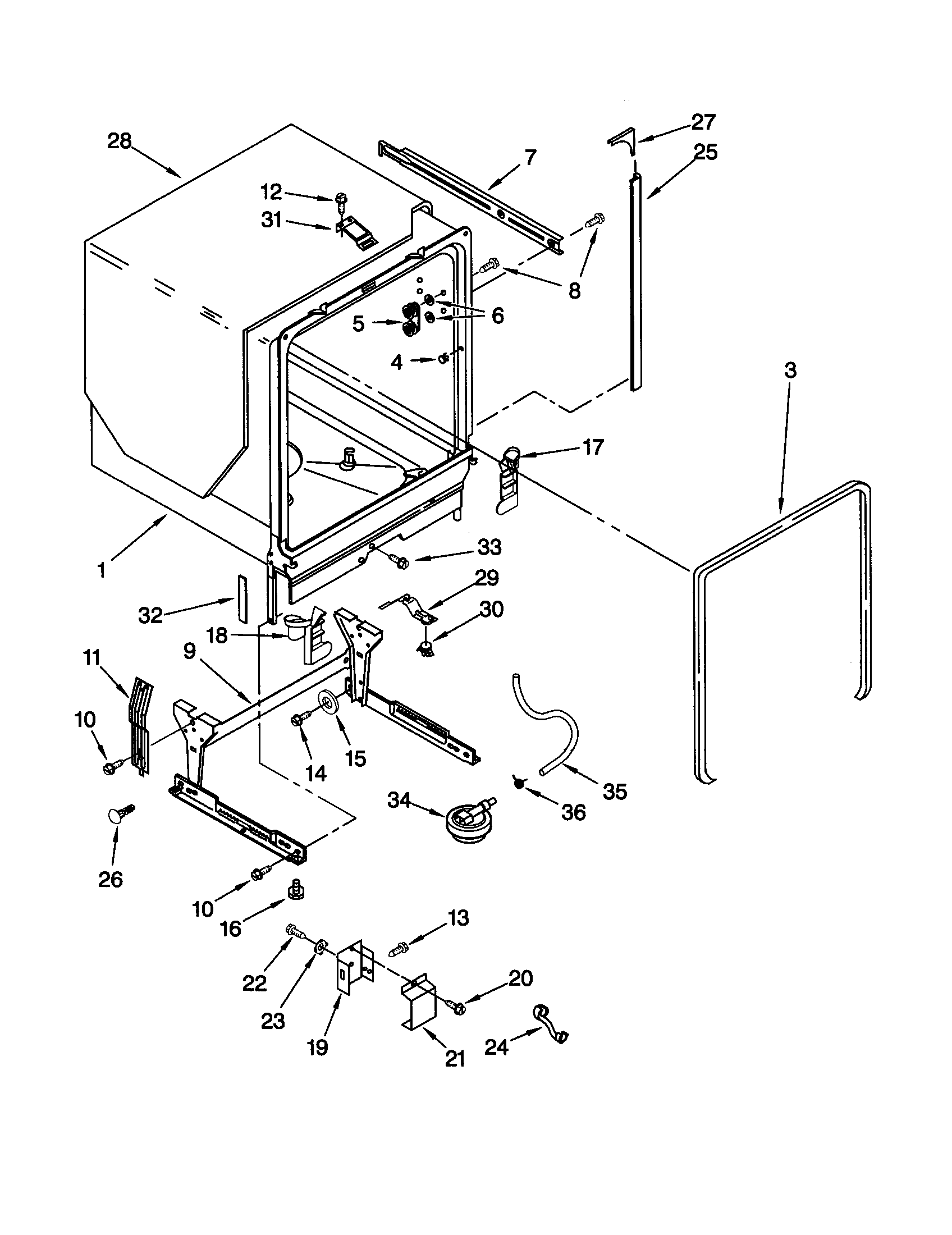 Tub and frame