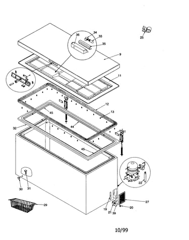 Cabinet and lid assembly