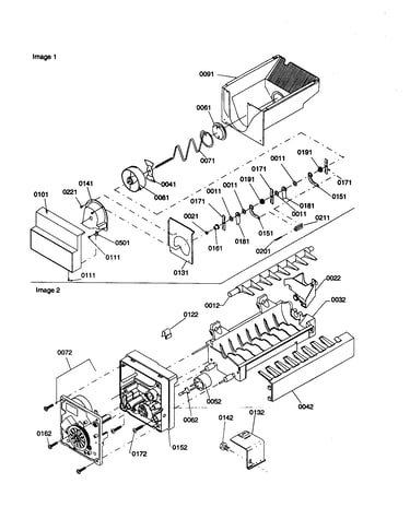 Ice bucket auger and ice maker