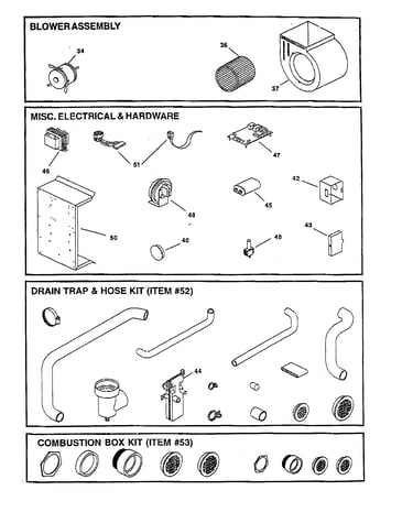 Blower/misc. electrical/drain trap